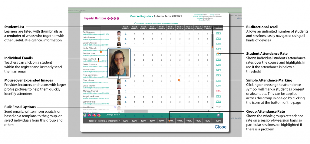 Interactive Register Screenshot