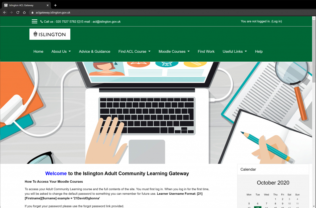 Islington Learning Platform Screenshot